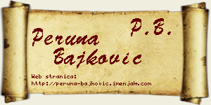 Peruna Bajković vizit kartica